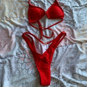 SHEIN Cherry Red 2 piece Bikini size small